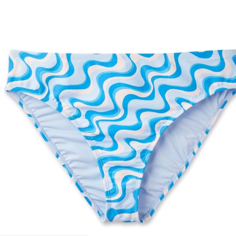 Blue swirl print bikini bottoms size 3x NWT